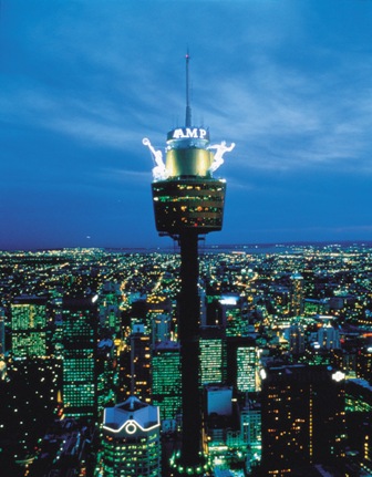 Photo: AMP Tower at night, Sydney. Courtesy Tourism New South Wales